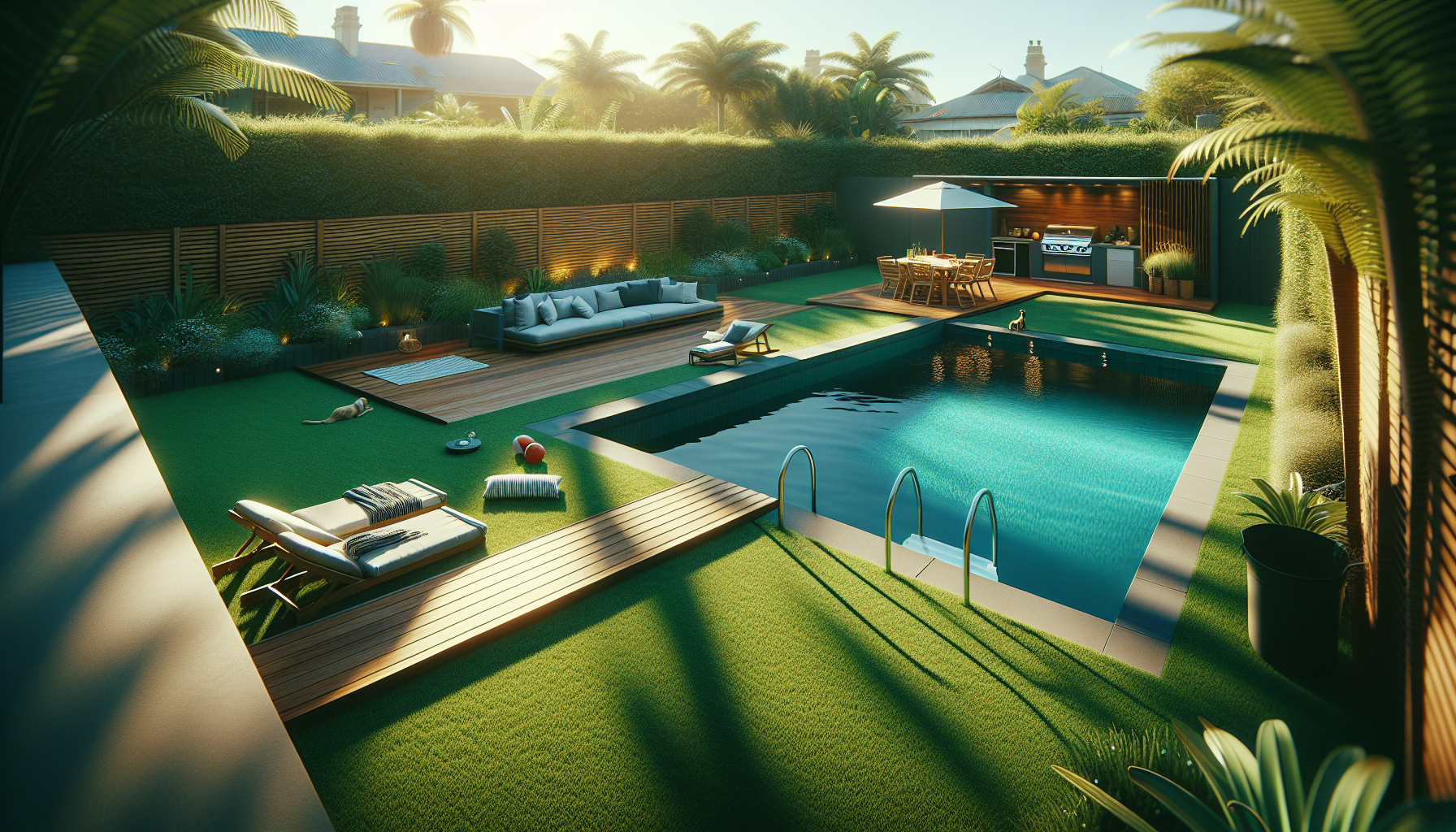 Creating a Luxurious Poolside Oasis with Synthetic Grass